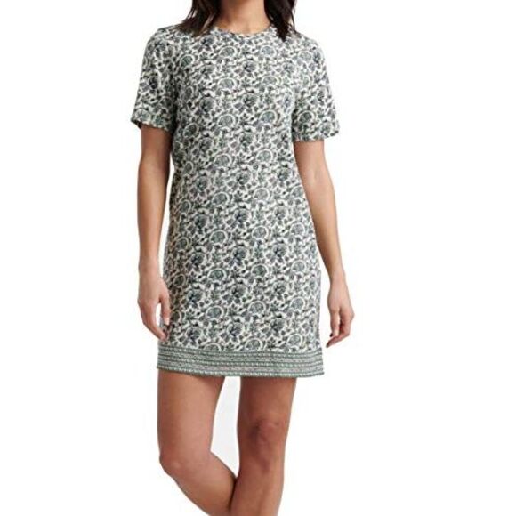 Floral-Print Summer T-Shirt Dress Green Multi XS - Picture 1 of 1
